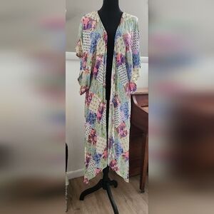 Victoria's Secret Multicolor Patchwork Kimono